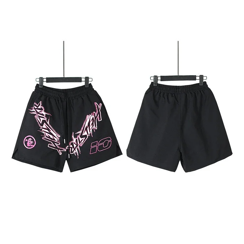 Hellstar Pink Spike Font Nylon Swim Shorts - rep Hellstar