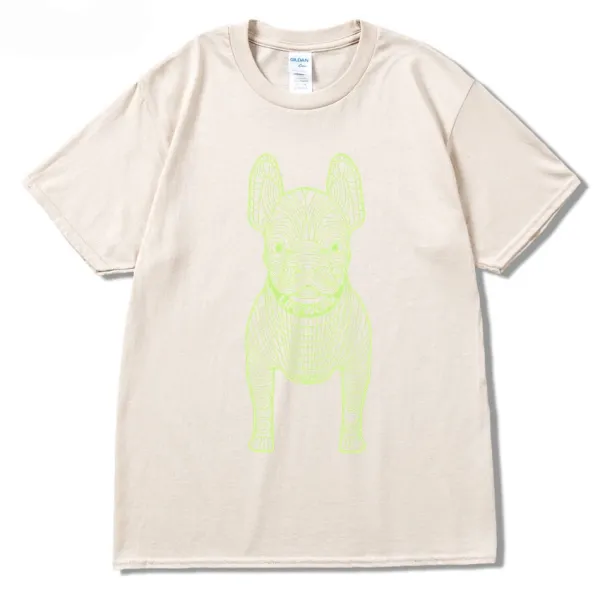 GRA French Bulldog Line Art Burgundy T-Shirt - 31