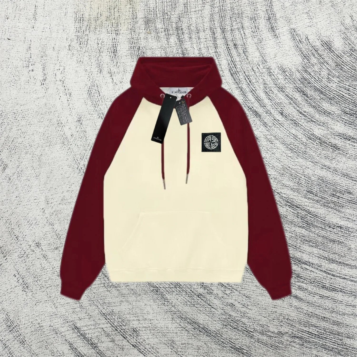 Stone Island Hoodies & Sweatshirts Contrast Raglan Hooded Sweatshirt with Compass Patch image 4