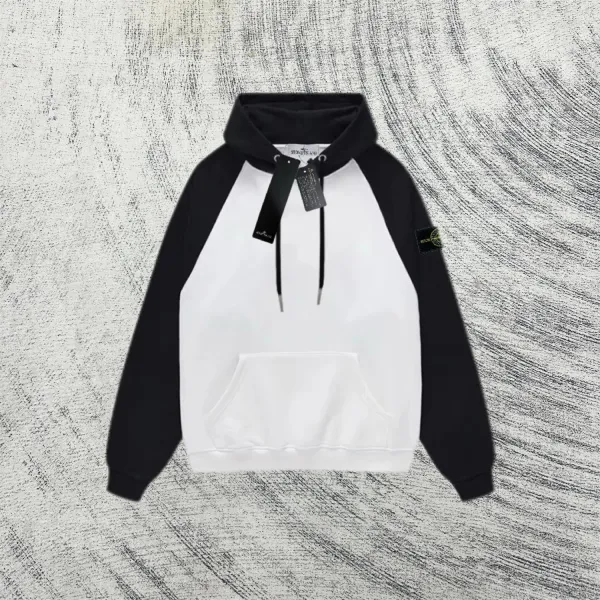 Stone Island Raglan Hoodie Cream and Light Blue - 15