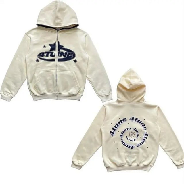 Y2K  HoodiesY2K 4tune Off-White Star Zip Up Hoodie Unisex - Buy on Kakobuysheetfind