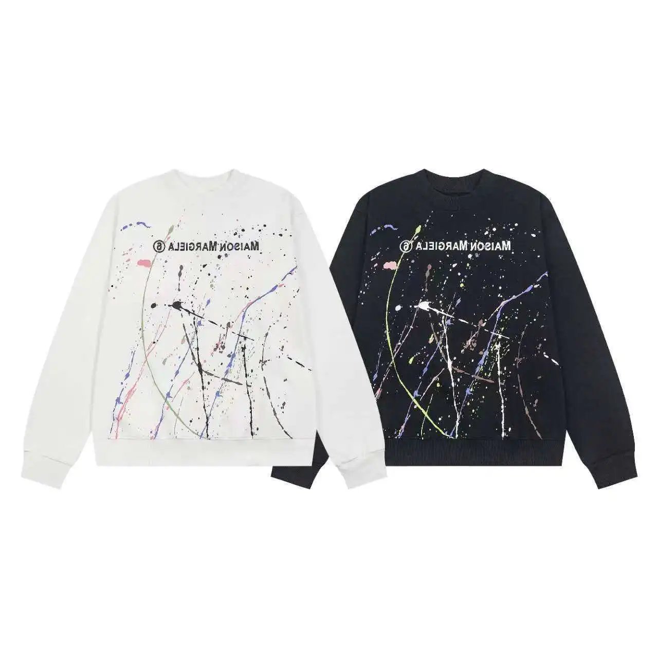 Maison Margiela Maison Margiela Black Paint Splatter Cotton Sweatshirt - Buy on Kakobuysheetfind