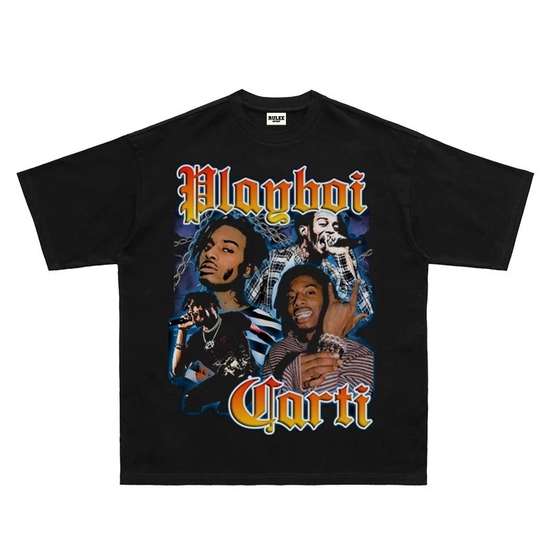 Playboi Carti Gothic Totem Black Cotton T-Shirt