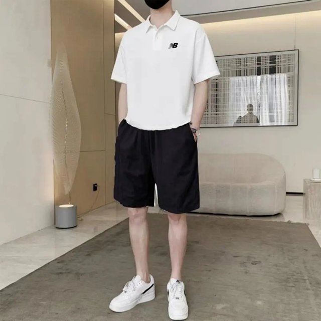 New Balance New Balance White Cotton Polo Shirt Unisex Summer Top - Buy on Kakobuysheetfind