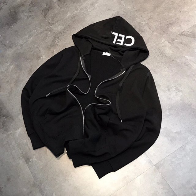 Celine Celine Black Zip Up Cotton Hoodie Unisex Streetwear - Buy on Kakobuysheetfind