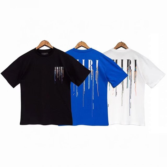 Amiri Black Logo Cotton T-Shirt Unisex Street Style
