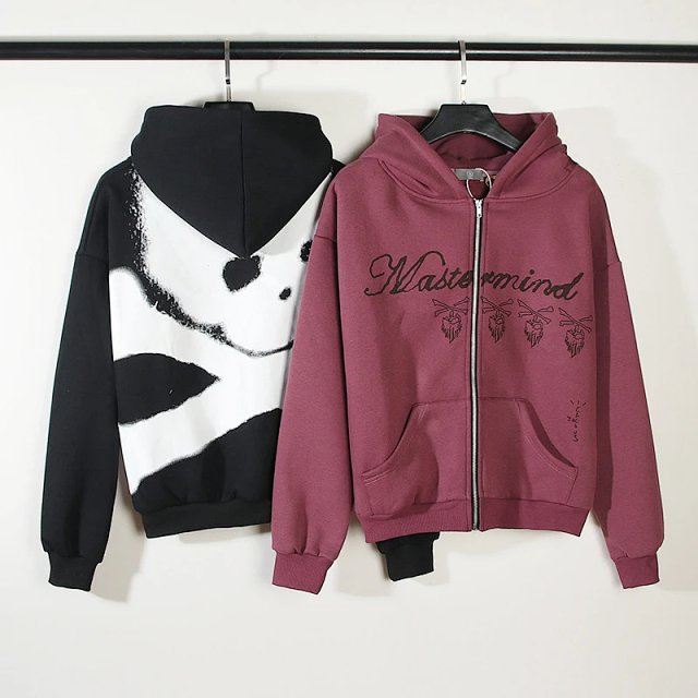  Mastermind JAPAN Mastermind Japan Burgundy Skull Zip Hoodie - Buy on Kakobuysheetfind