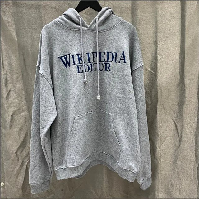 Vetements Vetements Grey Oversized Unisex Wikipedia Hoodie - Buy on Kakobuysheetfind