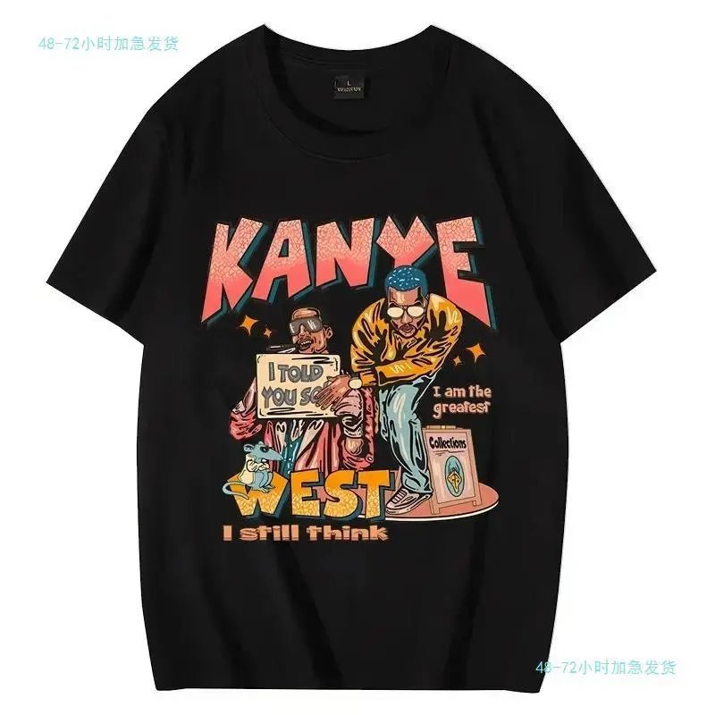 Kanye West Black Graphic Cotton Streetwear T-Shirt Unisex