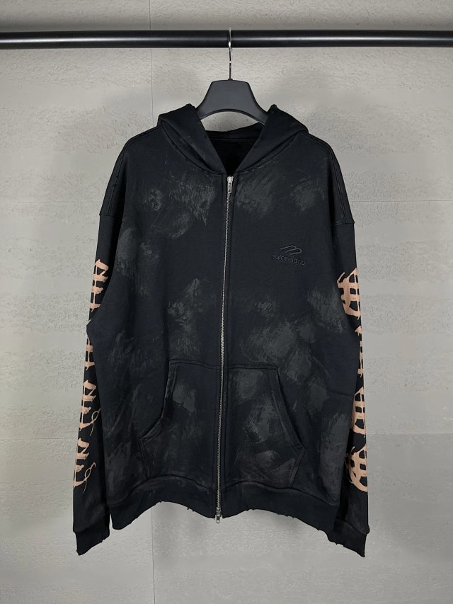 Balenciaga Balenciaga Black Vintage Logo Zip Hoodie Unisex - Buy on Kakobuysheetfind