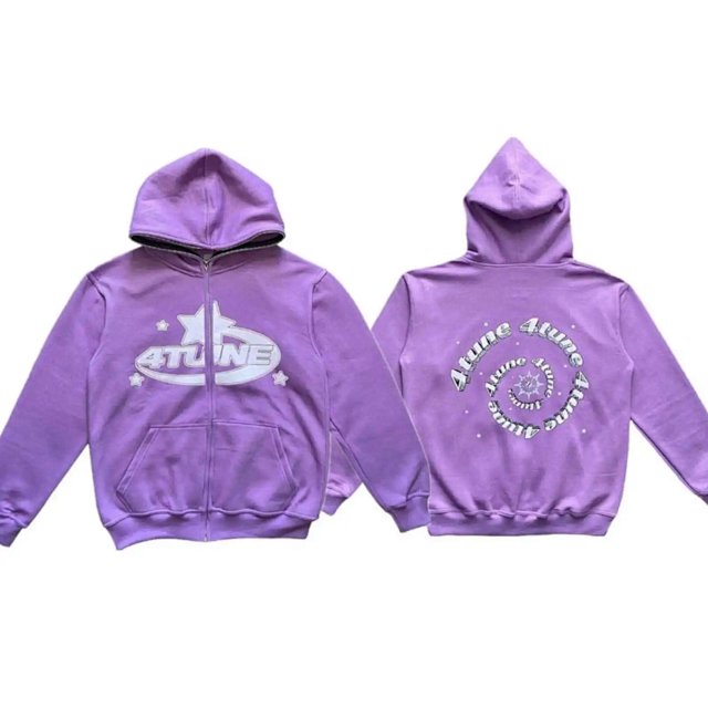 Y2K 4Tune Y2K Purple Zip Hoodie Unisex Streetwear Jacket - Buy on Kakobuysheetfind