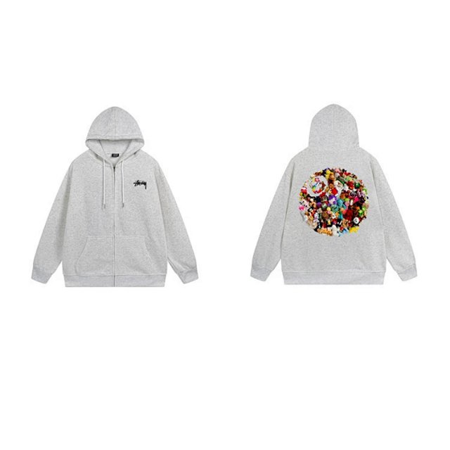 Stussy Stussy Grey Street Art Zip Hoodie Unisex - Buy on Kakobuysheetfind