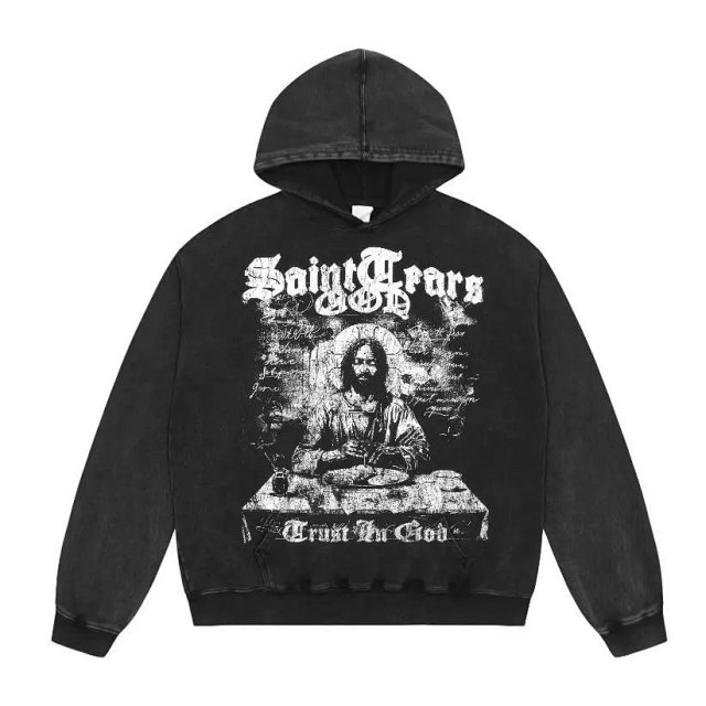 Saint Michael Saint Michael Vintage Black Oversized Hoodie Trust God - Buy on Kakobuysheetfind