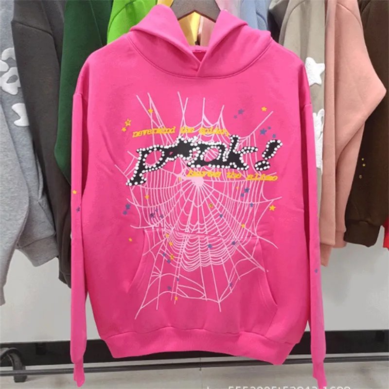 Sp5der Sp5der Pink Web Graphic Hoodie Unisex Streetwear - Buy on Kakobuysheetfind