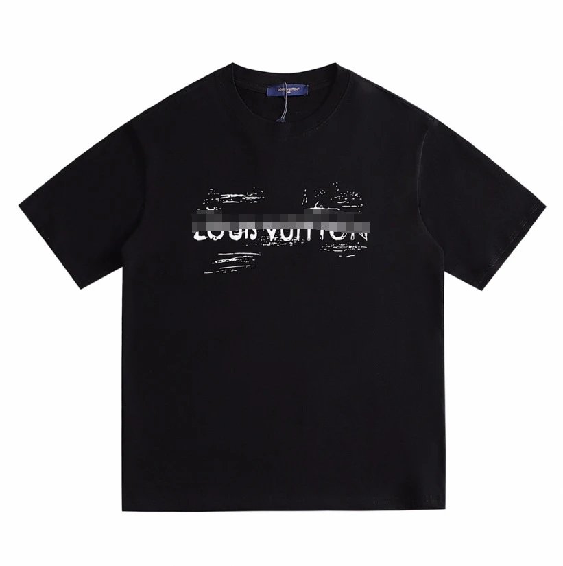 Louis Vuitton Black Distressed Logo Cotton T-Shirt