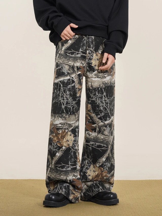 Other PantsOther Forest Camo Grey Black Loose Pants - Buy on Kakobuysheetfind