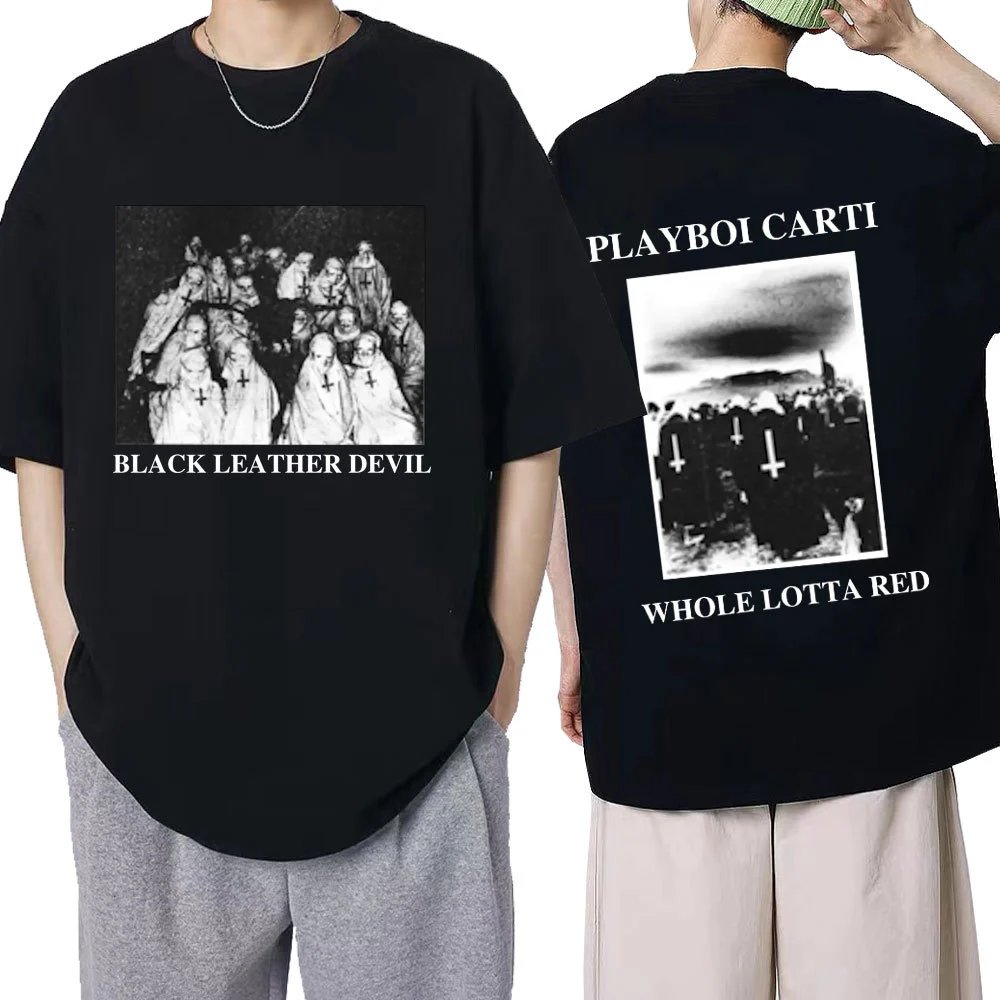 Playboi Carti Black Retro Graphic Cotton T-Shirt