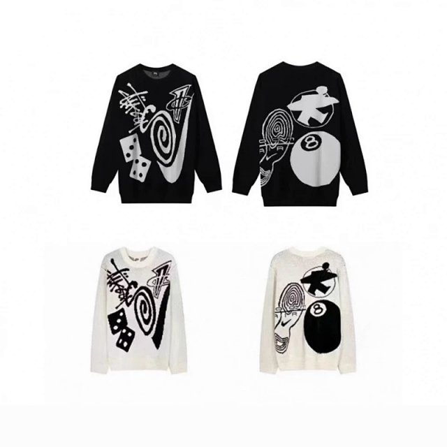 Stüssy Stussy 8 Ball Spiral Wool Street Crewneck Sweater - Buy on Kakobuysheetfind