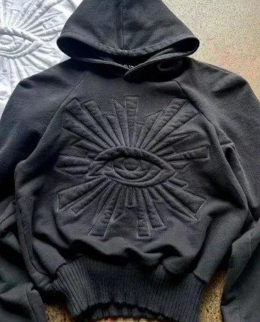 Eye of Providence Eye of Providence 3D Embroidered Black Cotton Hoodie - Buy on Kakobuysheetfind