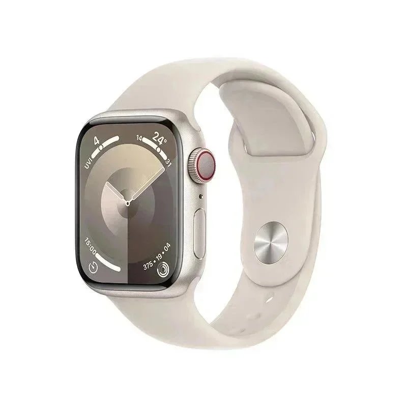Unbranded Smartwatches Square touchscreen smartwatch with silicone strap — Series 9 (Gold) 45mm