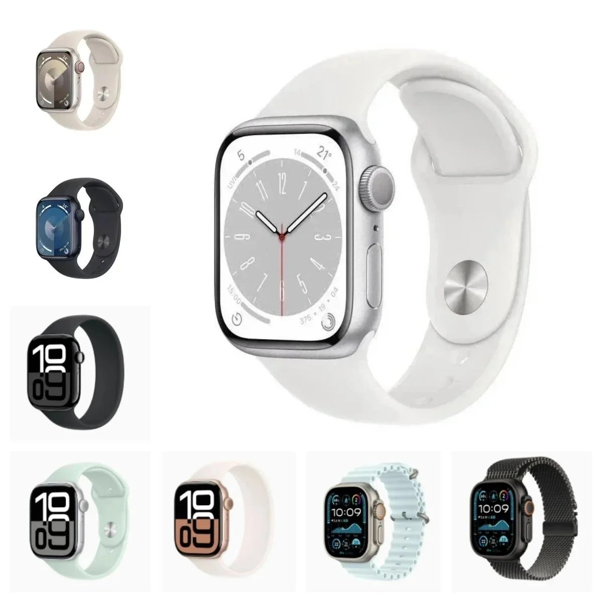 Unbranded Smartwatches Square touchscreen smartwatch with silicone strap image 1