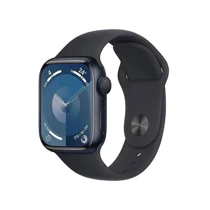 Unbranded Smartwatches Square touchscreen smartwatch with silicone strap — Series 9 (black) 45mm
