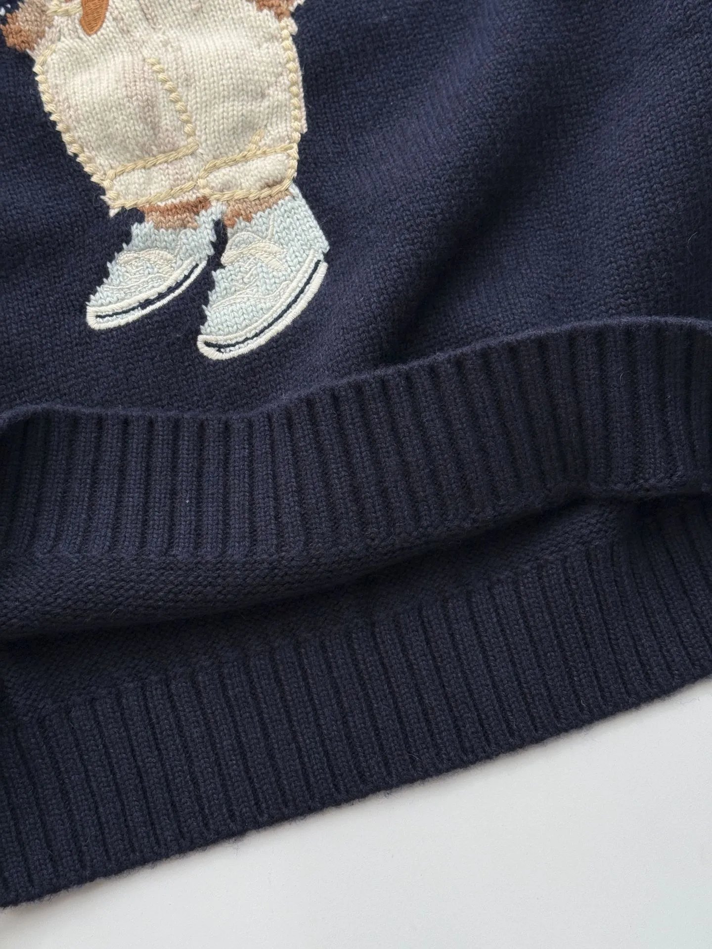 Ralph Lauren Polo Bear Embroidered Navy Sweater - 9