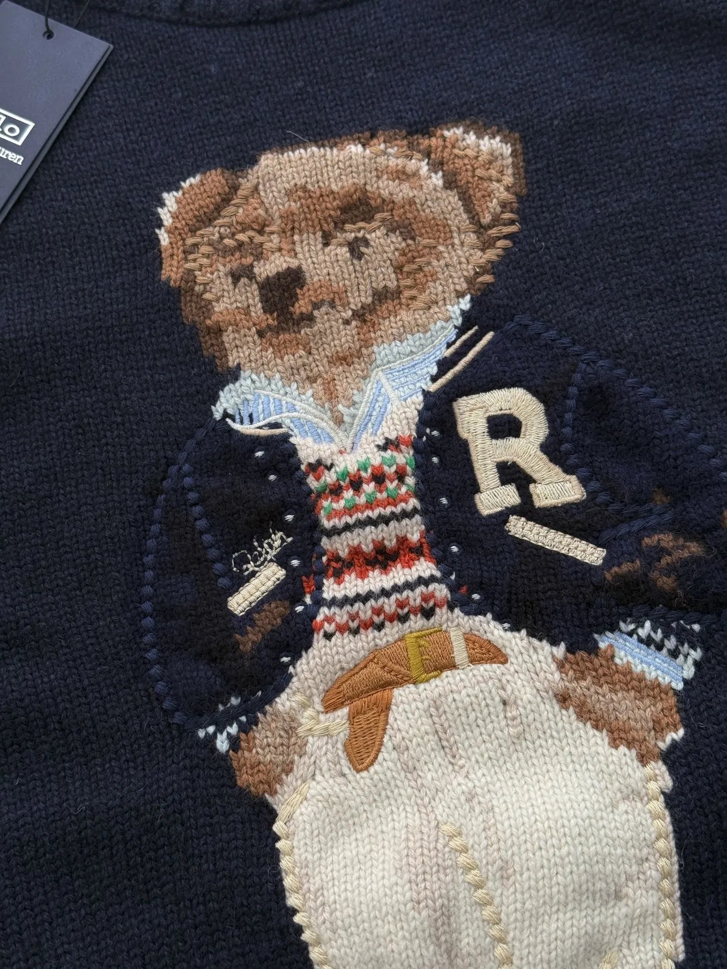 Ralph Lauren Polo Bear Embroidered Navy Sweater - 7