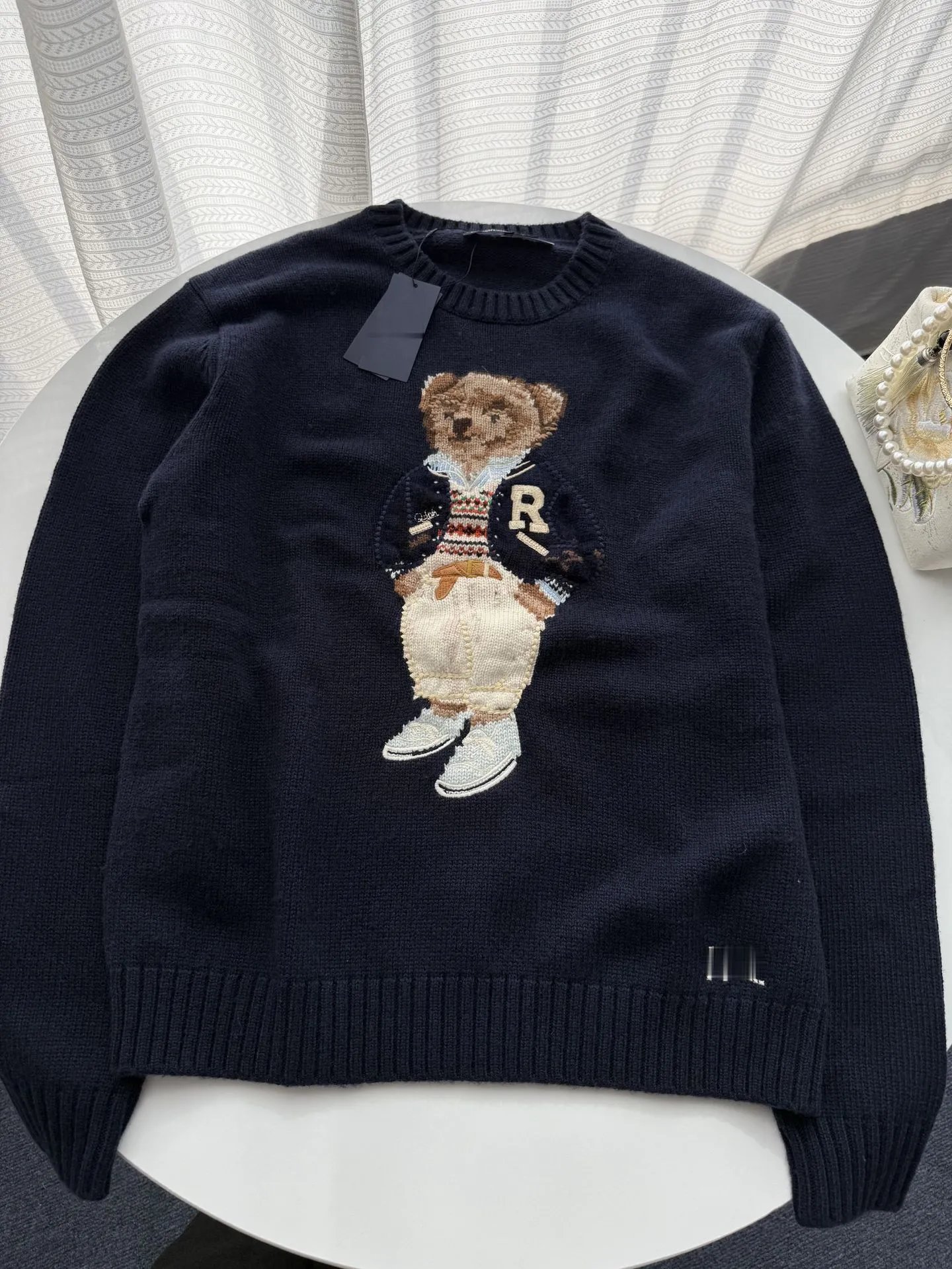 Ralph Lauren Polo Bear Embroidered Navy Sweater - 3