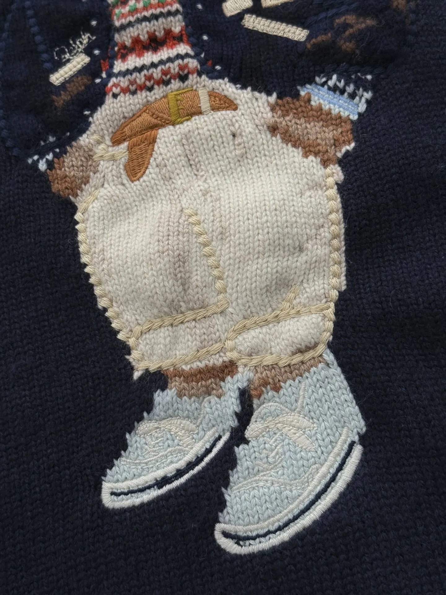 Ralph Lauren Polo Bear Embroidered Navy Sweater - 8