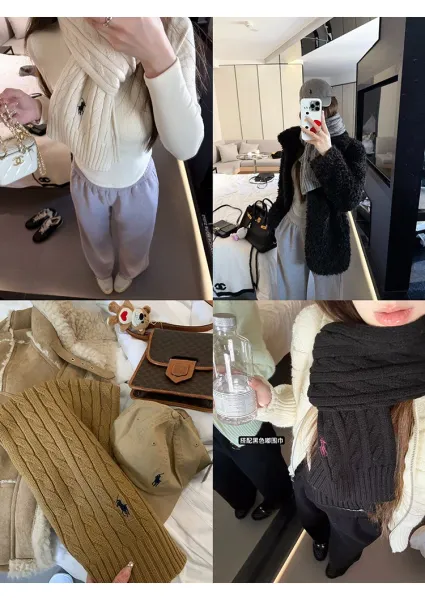 Ralph Lauren Cable Knit Scarf Assorted Colors Scarves - 5