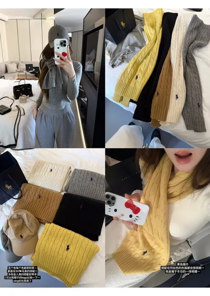 Ralph Lauren Cable Knit Scarf Assorted Colors Scarves - 3