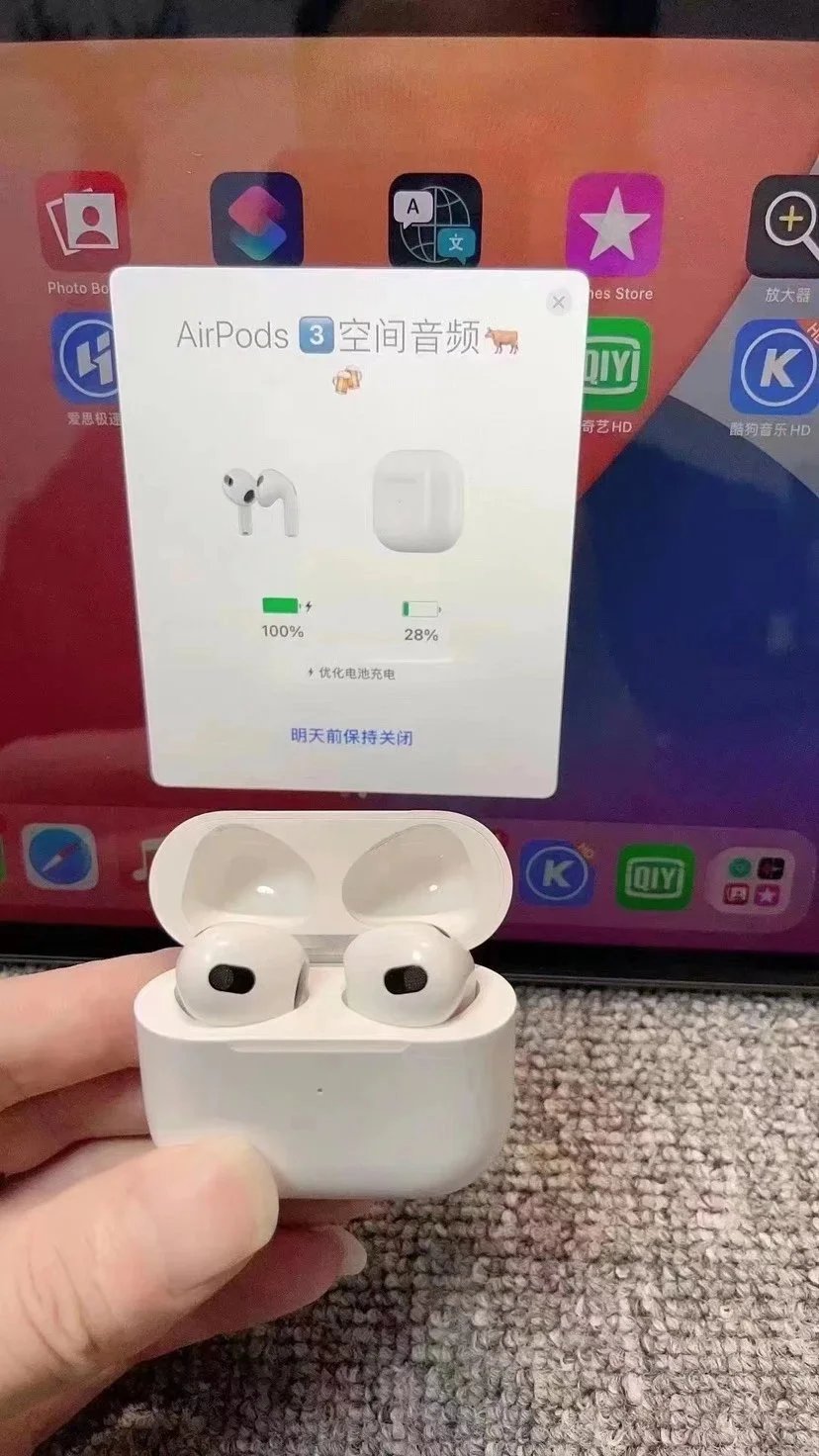 4th Generation Airpods 3 Standard Version (ENC Call Noise Cancellation, Optical Sensor, Pressure Sensor, Titanium Diaphragm Speaker)