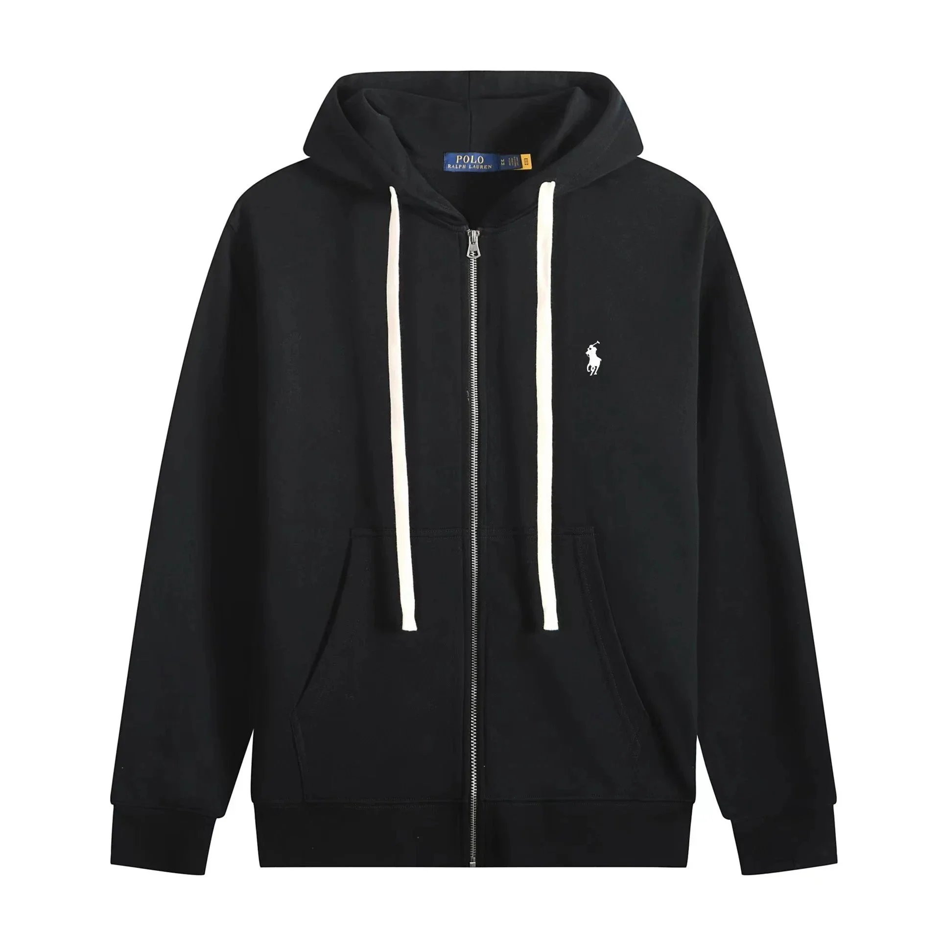 White Cord Zipper Black White Label