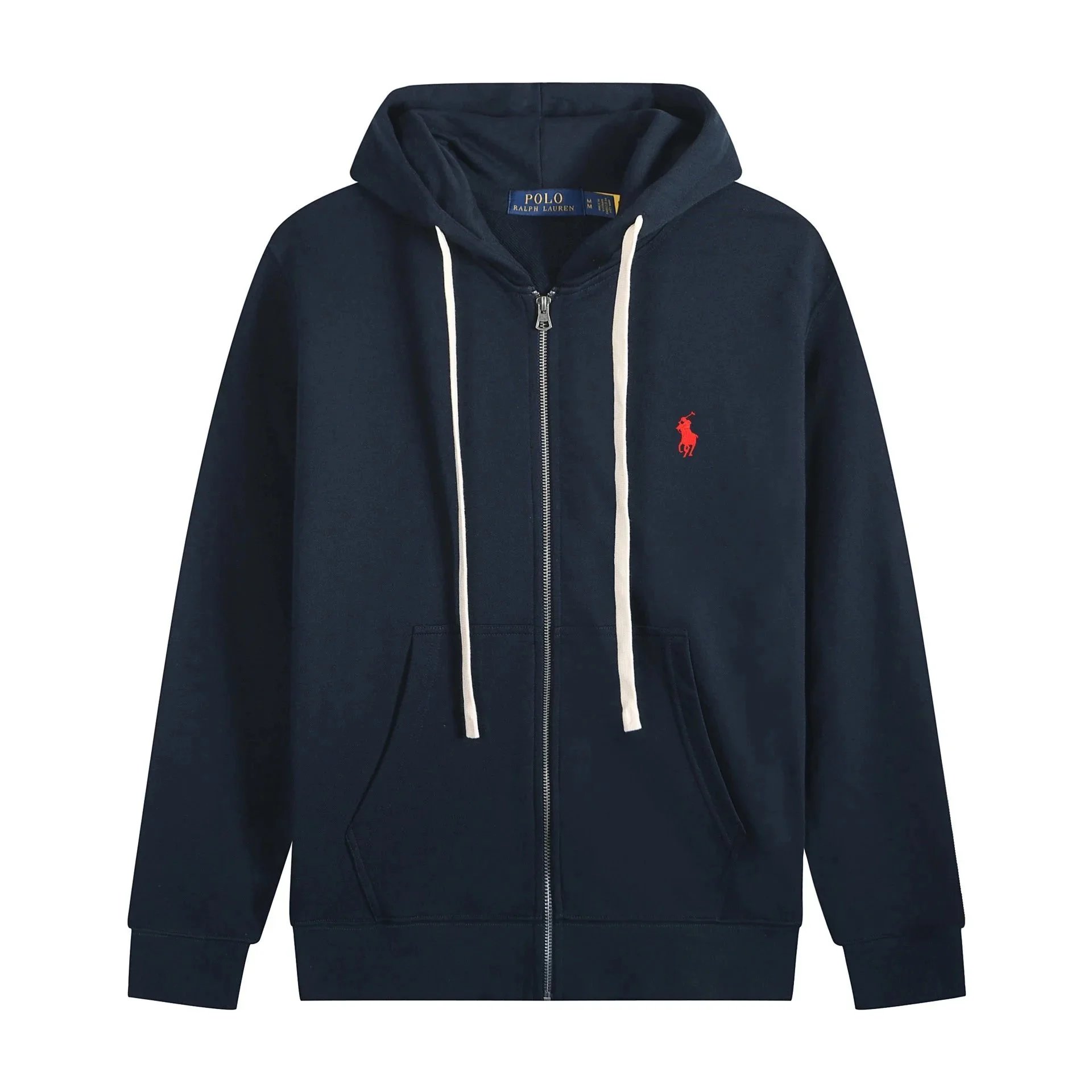 White Cord Zipper Treasure Blue Red Label