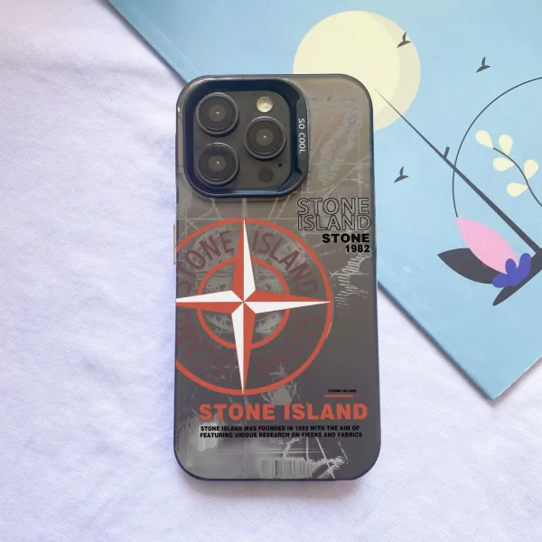 Stone Island Phone Case Navy Blue Compass Print Phone-Case - 11