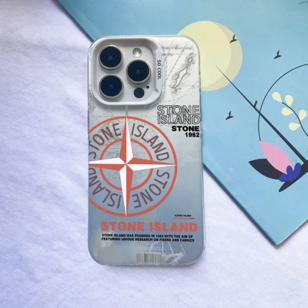 Stone Island Phone Case Navy Blue Compass Print Phone-Case - 10