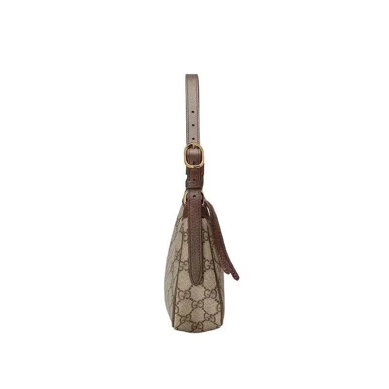 Gucci GG Marmont Mini Chain Bag Beige Canvas Shoulder Bag - 3