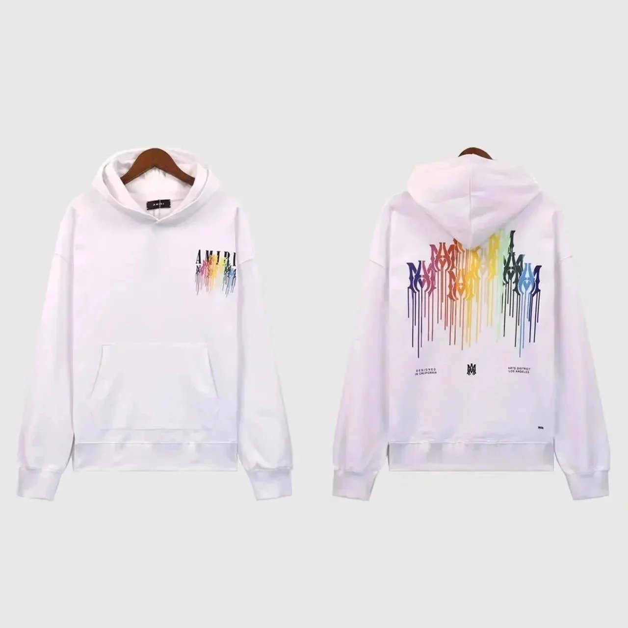 Amiri Drip Logo Hoodie White - 5