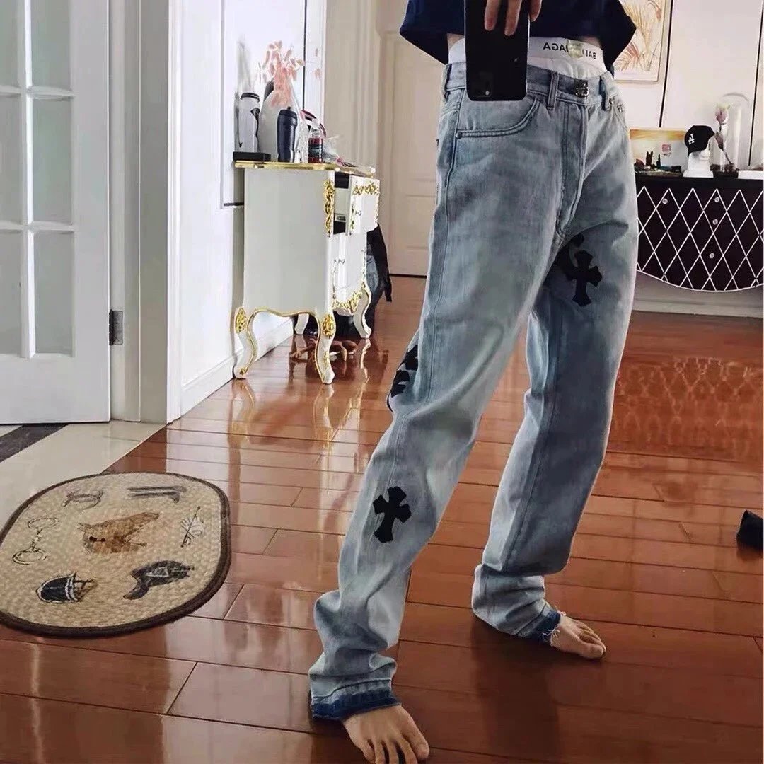 Chrome Hearts x Levi's 501 Cross-Embroidered Denim Jeans - 8