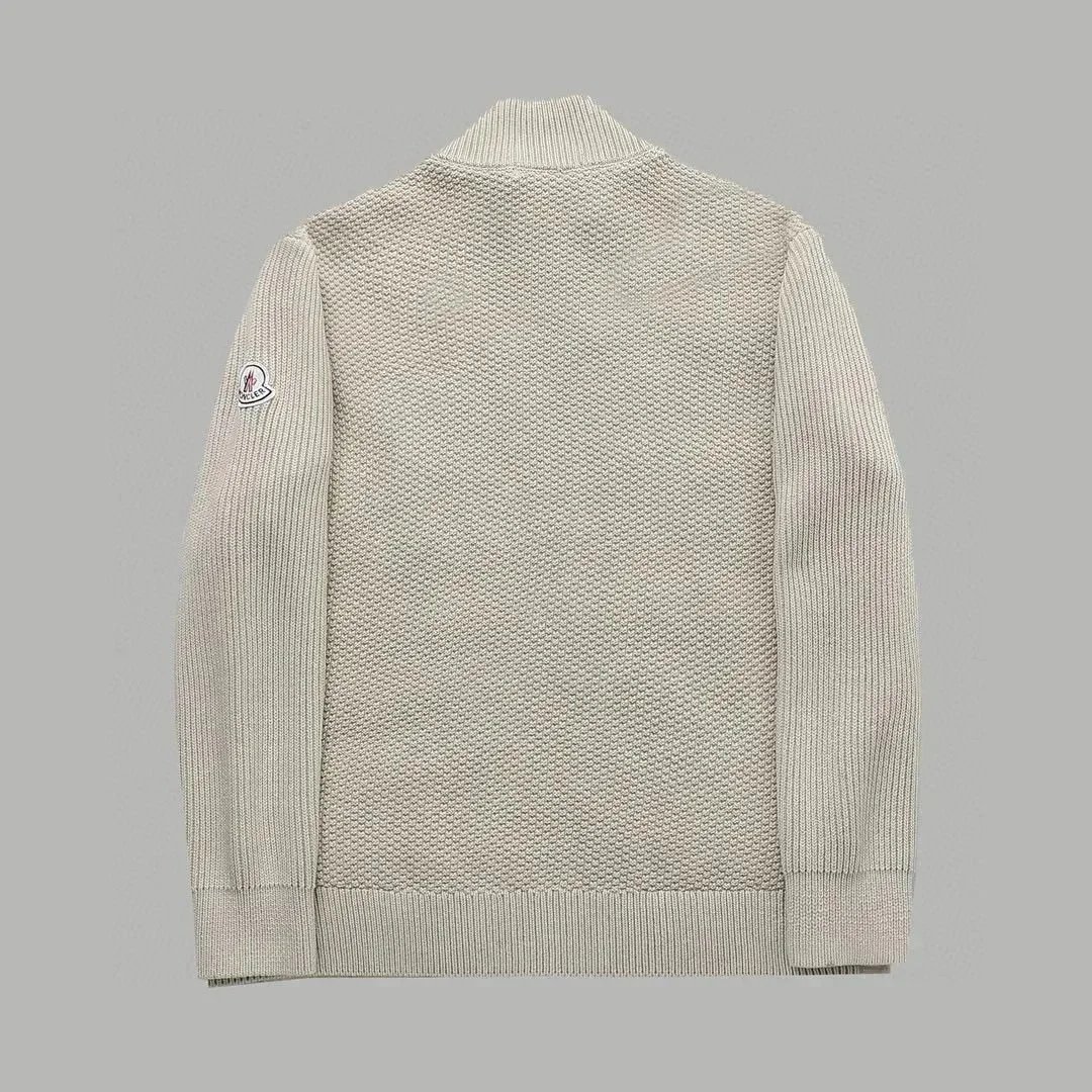 Moncler Hybrid Knit-Panel Down Jacket Beige Outerwear - 7