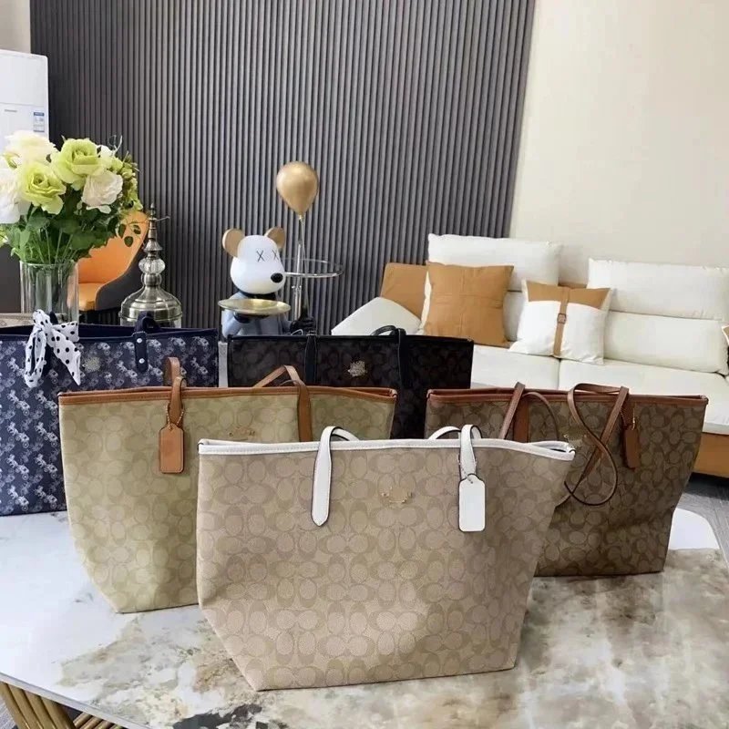 Coach City Tote Beige Signature Leather Tote Bag - 2