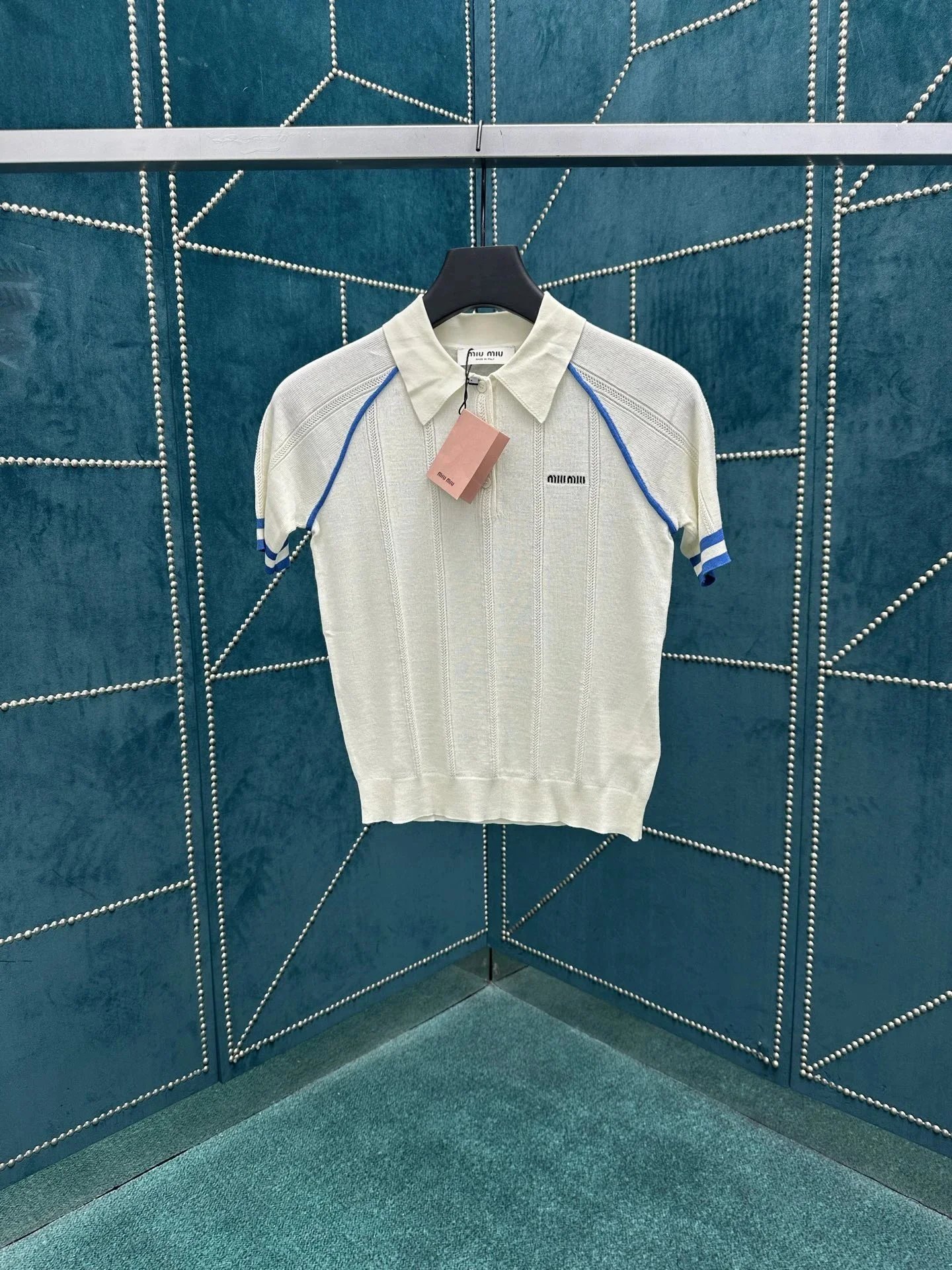 New Cotton Knit Logo Print Athletic Polo Shirt