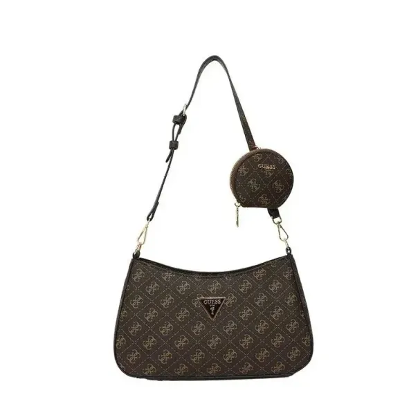 Design Guess Logo Monogram Brown Hobo Bag with Coin Purse Hobo Bag - 1