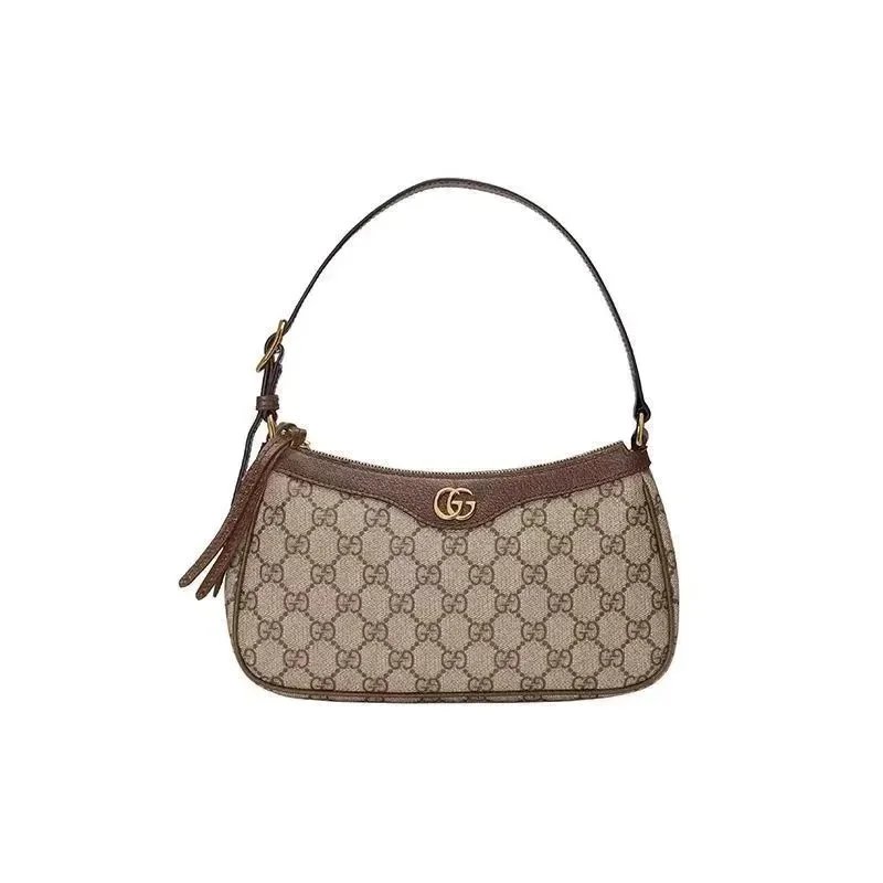 Gucci GG Marmont Mini Chain Bag Beige Canvas Shoulder Bag - 2