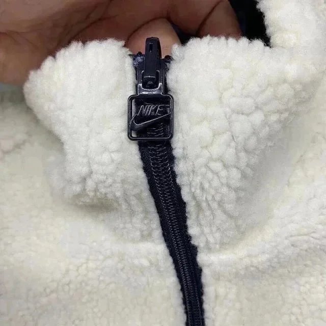 Nike Fleece Jacket Black and White Swoosh Outerwear - 3
