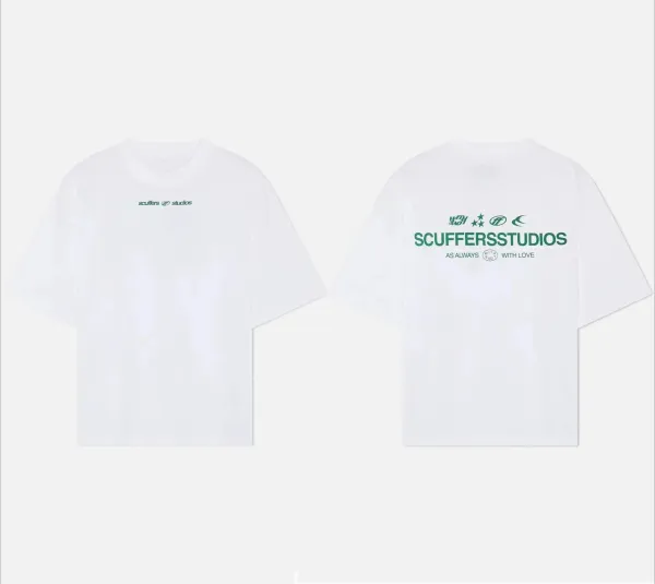 Design Scuffers Studios Logo Print White T-Shirt T-Shirts - 1