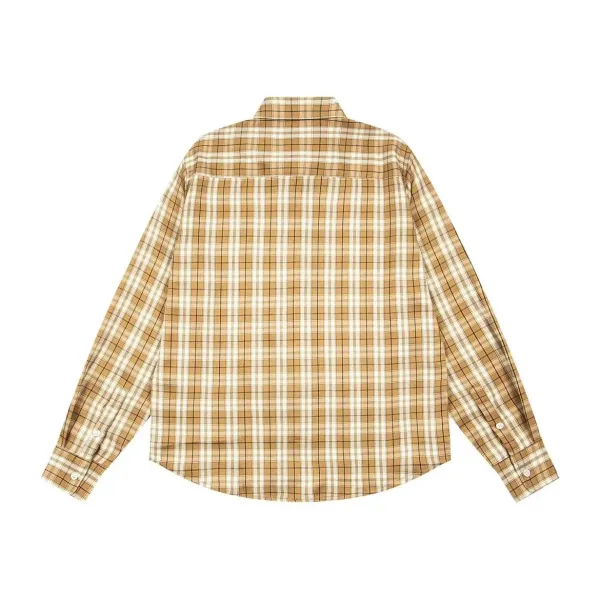Stussy Checkered Long-Sleeve Shirt Beige - 7