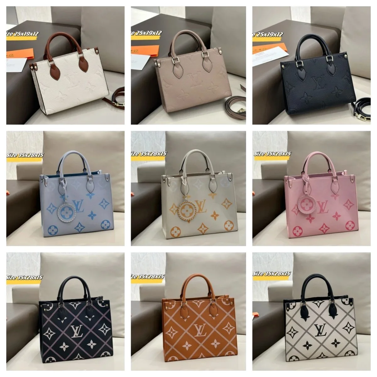 Louis Vuitton OnTheGo Tote Bag [9 Styles, 25x19x12 & 35x28x15 Sizes]