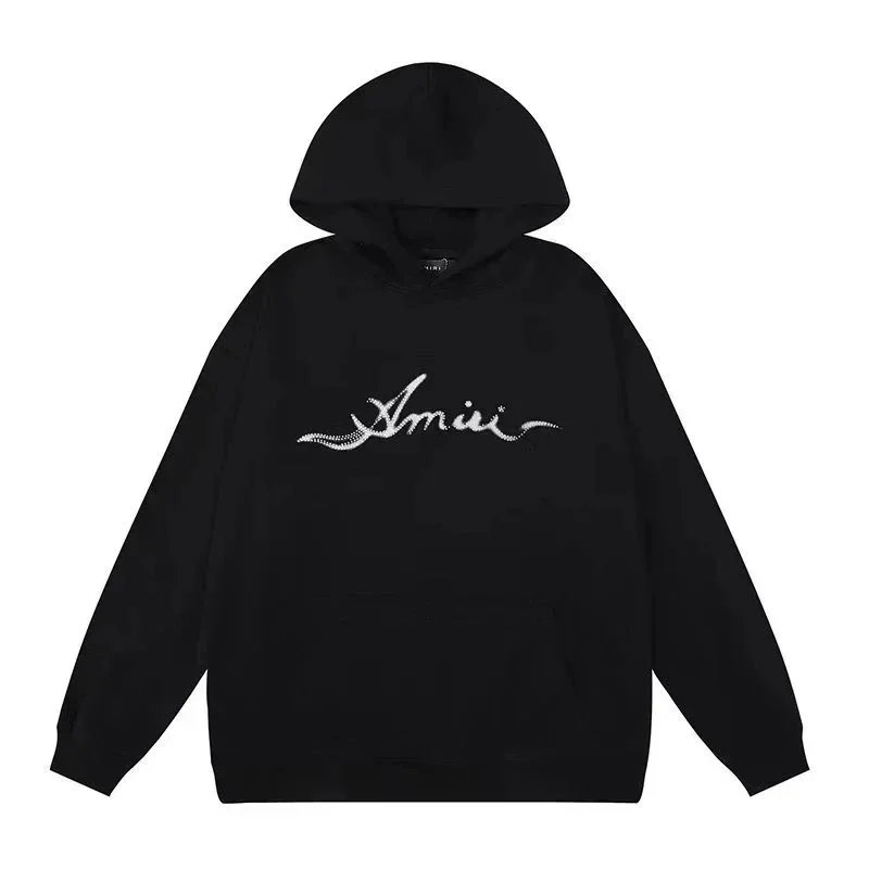 Amiri Script Logo Black Hoodie - 1